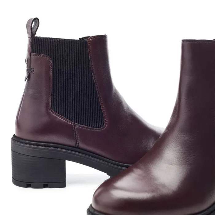 Heeled And Wedge Boots Women Moda In Pelle Oreli Burgundy Leather