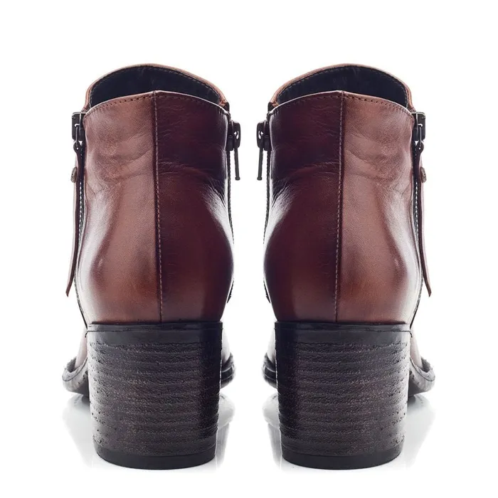 Heeled And Wedge Boots Women Moda In Pelle Orpie Tan Leather