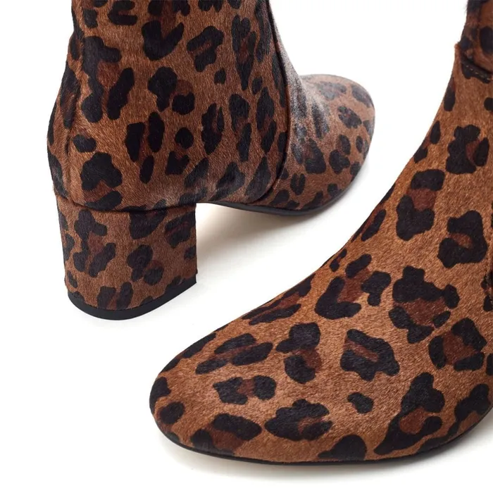 Heeled And Wedge Boots Women Moda In Pelle Otto Leopard Suede