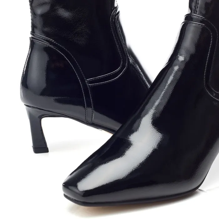Heeled And Wedge Boots Women Moda In Pelle Petuniah Black Patent