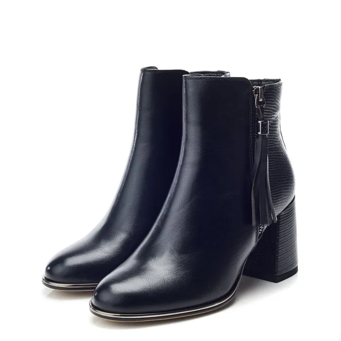 Heeled And Wedge Boots Women Moda In Pelle Pypa Black Porvair