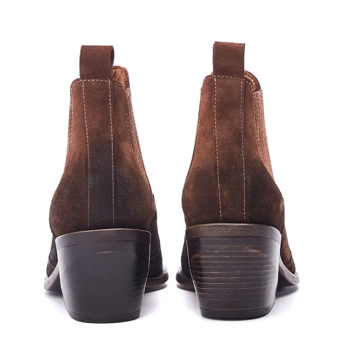 Heeled And Wedge Boots Women Moda In Pelle Shoon Sh Alto Tan Suede