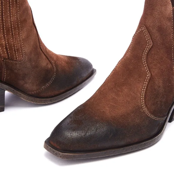 Heeled And Wedge Boots Women Moda In Pelle Shoon Sh Alto Tan Suede