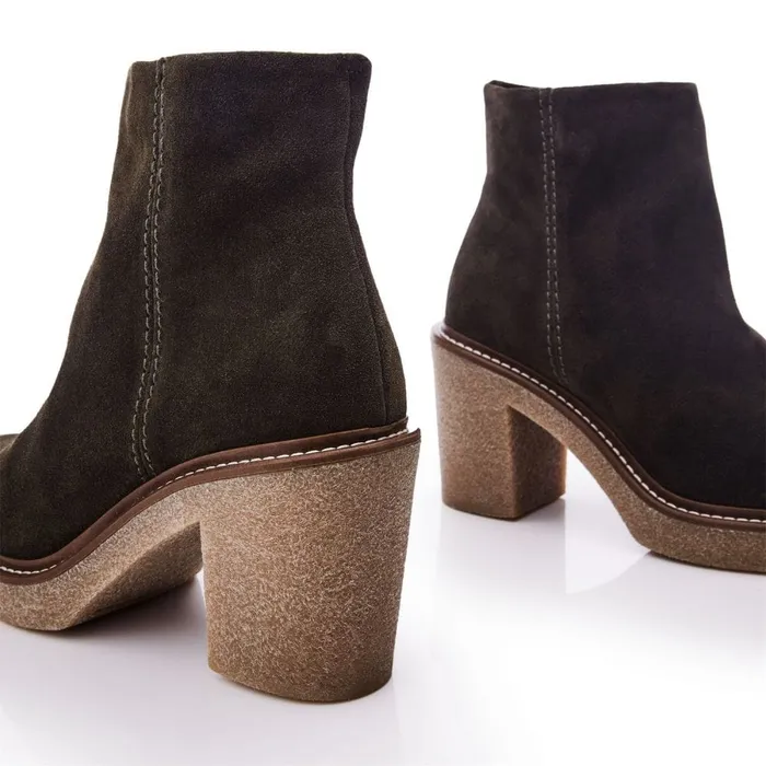 Heeled And Wedge Boots Women Moda In Pelle Shoon Sh Casero Olive Suede