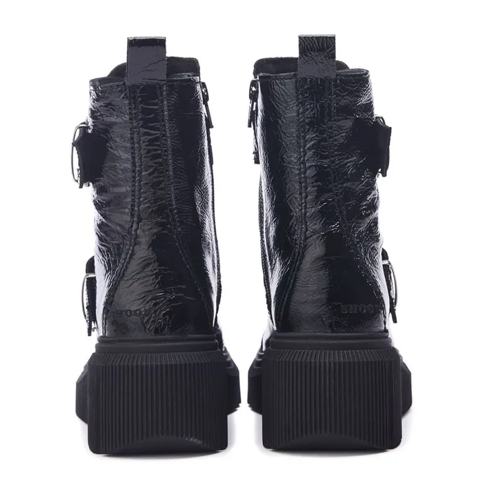 Heeled And Wedge Boots Women Moda In Pelle Shoon Sh Osborne Black Patent Leather Heeled And Wedge Boots Women Moda In Pelle Shoon Sh Osborne Black Patent Leather