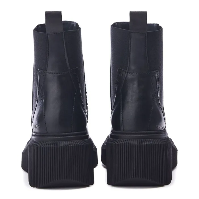 Heeled And Wedge Boots Women Moda In Pelle Shoon Sh Otago Black Leather