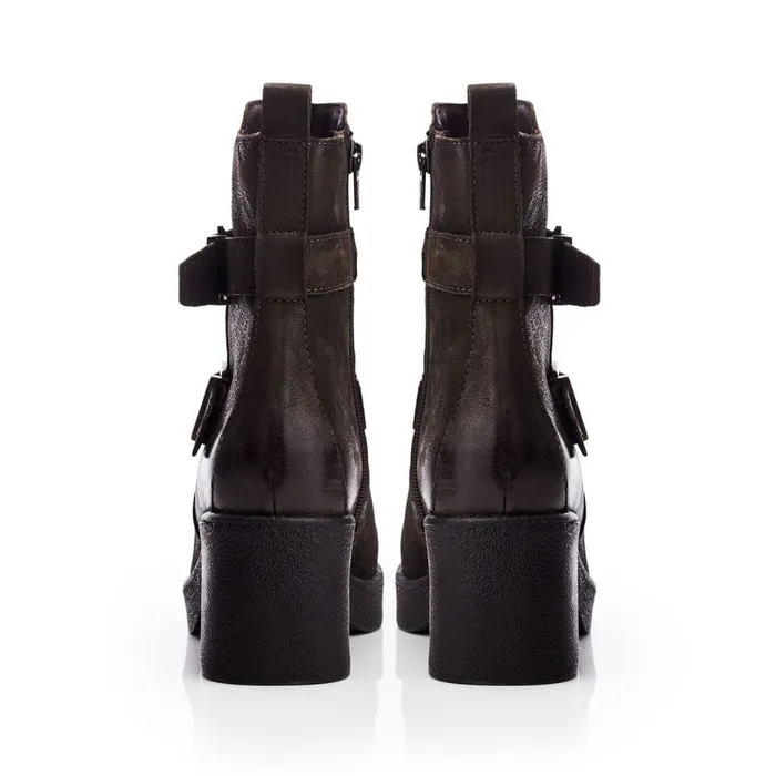 Heeled And Wedge Boots Women Moda In Pelle Shoon Sh Sagitta Olive Nubuck