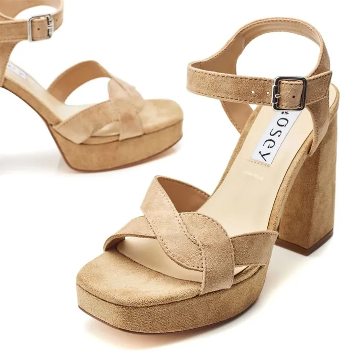 Heeled Sandals Women Moda In Pelle Bsoleful BFunsi Beige Suede
