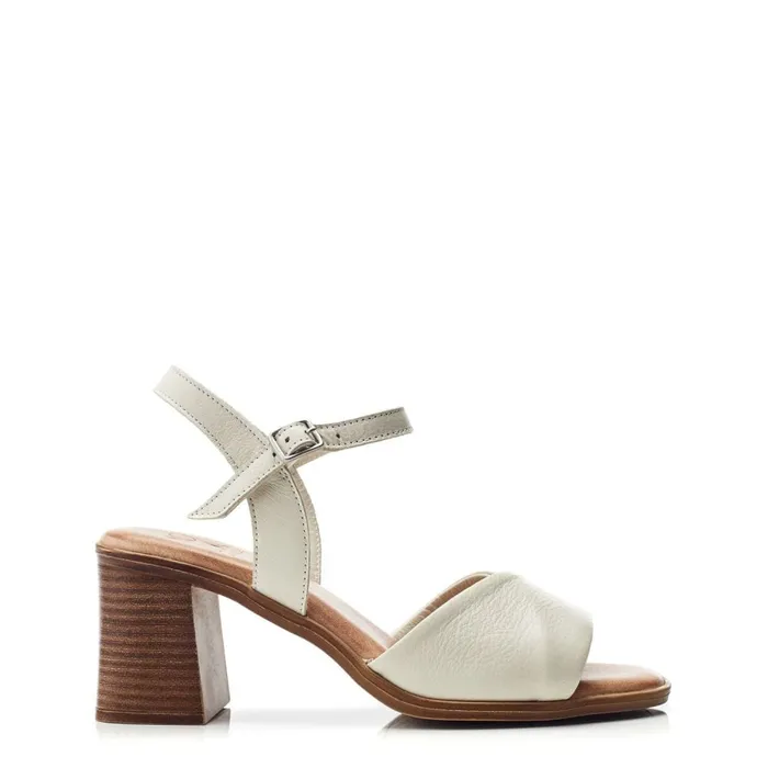 Heeled Sandals Women Moda In Pelle Lanie Off White Leather