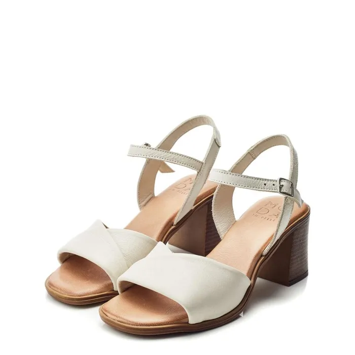 Heeled Sandals Women Moda In Pelle Lanie Off White Leather
