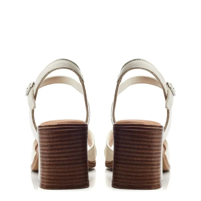 Heeled Sandals Women Moda In Pelle Lanie Off White Leather