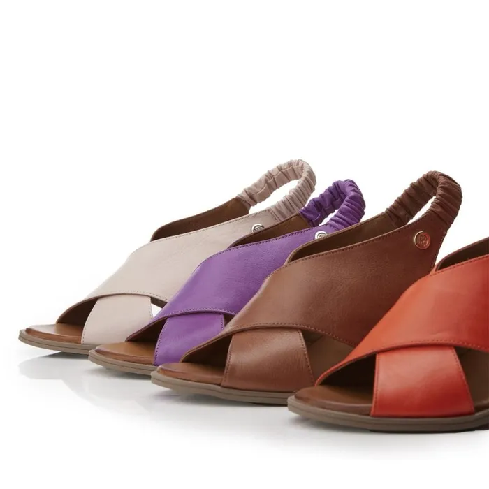 Heeled Sandals Women Moda In Pelle Lasandra Tan Leather