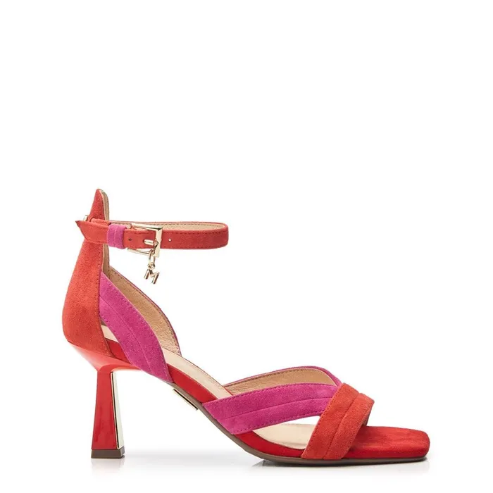 Heeled Sandals Women Moda In Pelle Livelia PinkRed Suede