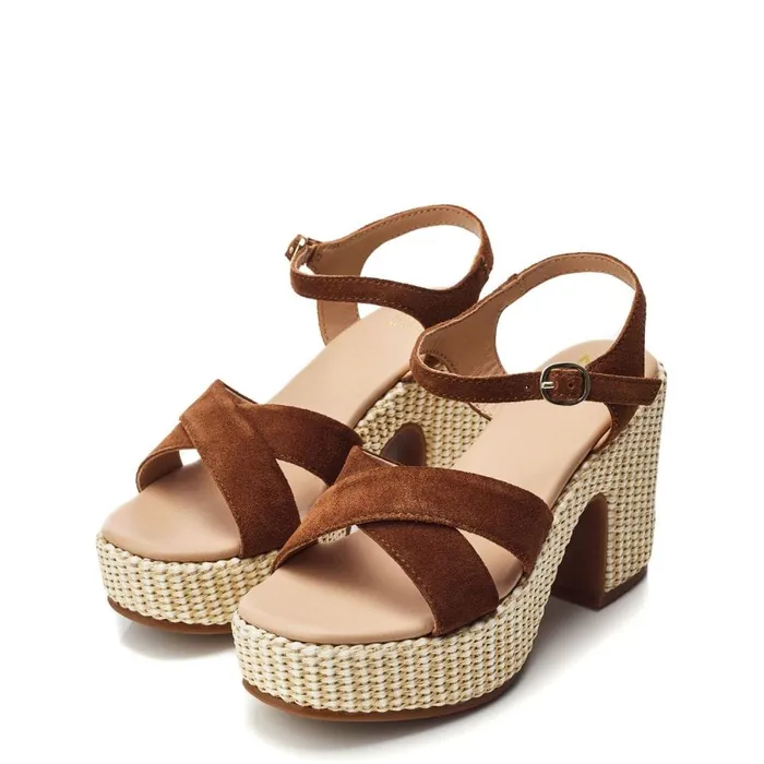 Heeled Sandals Women Moda In Pelle Luchiia Tan Suede