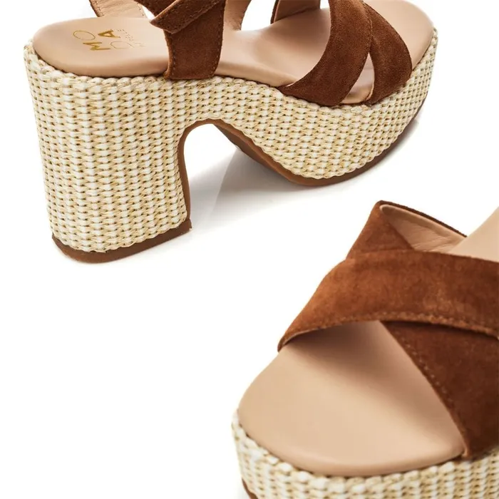 Heeled Sandals Women Moda In Pelle Luchiia Tan Suede
