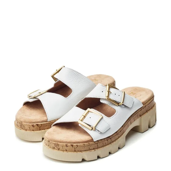 Heeled Sandals Women Moda In Pelle Octina White Leather