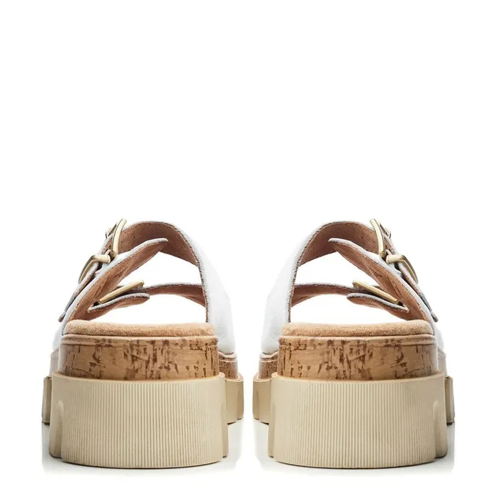 Heeled Sandals Women Moda In Pelle Octina White Leather