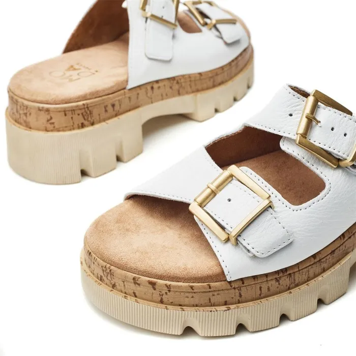 Heeled Sandals Women Moda In Pelle Octina White Leather