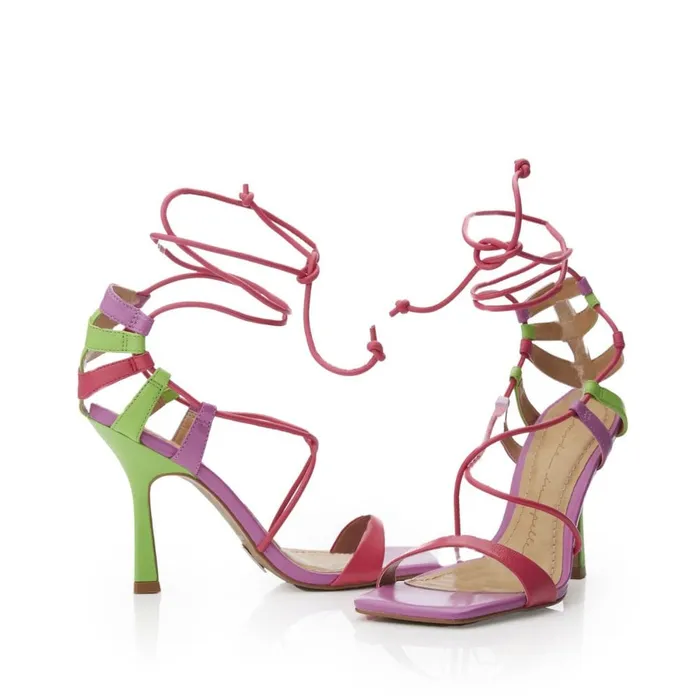 Heeled Sandals Women Moda In Pelle Rimini Multi Leather