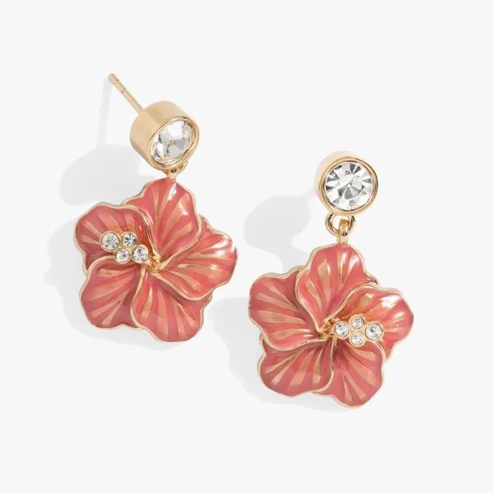 Hibiscus Drop Earrings Gold Women Alex And Ani Flower Hibiscus Drop Earrings Gold Women Alex And Ani Flower