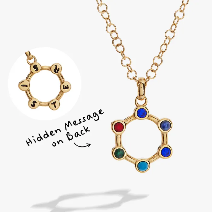 Hidden Message 039Sister039 Crystal Necklace Stainless Steel Gold Women Alex And Ani Necklaces Hidden Message 039Sister039 Crystal Necklace Stainless Steel Gold Women Alex And Ani Necklaces