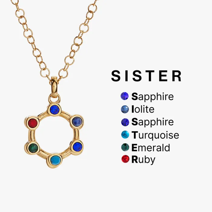 Hidden Message 039Sister039 Crystal Necklace Stainless Steel Gold Women Alex And Ani Necklaces