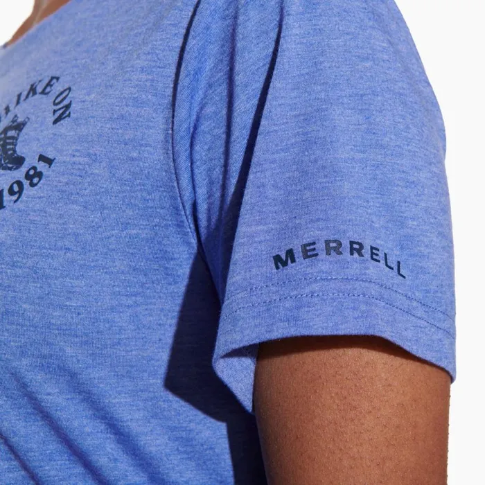 Hike On Tee Baja Blue Heather Women Merrell Tops