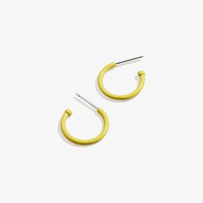 Huggie Hoop Earrings Yellow Shiny Silver Women Alex And Ani Charms For Earrings Huggie Hoop Earrings Yellow Shiny Silver Women Alex And Ani Charms For Earrings