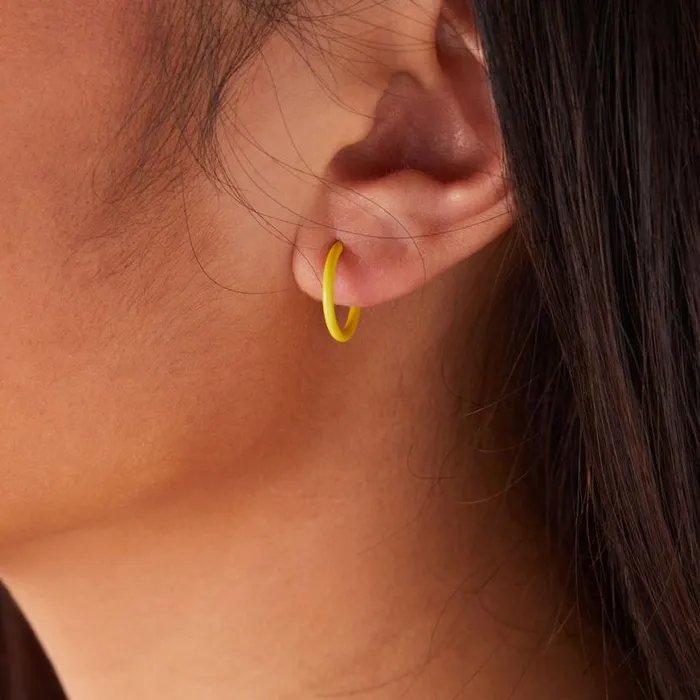 Huggie Hoop Earrings Yellow Shiny Silver Women Alex And Ani Charms For Earrings Huggie Hoop Earrings Yellow Shiny Silver Women Alex And Ani Charms For Earrings