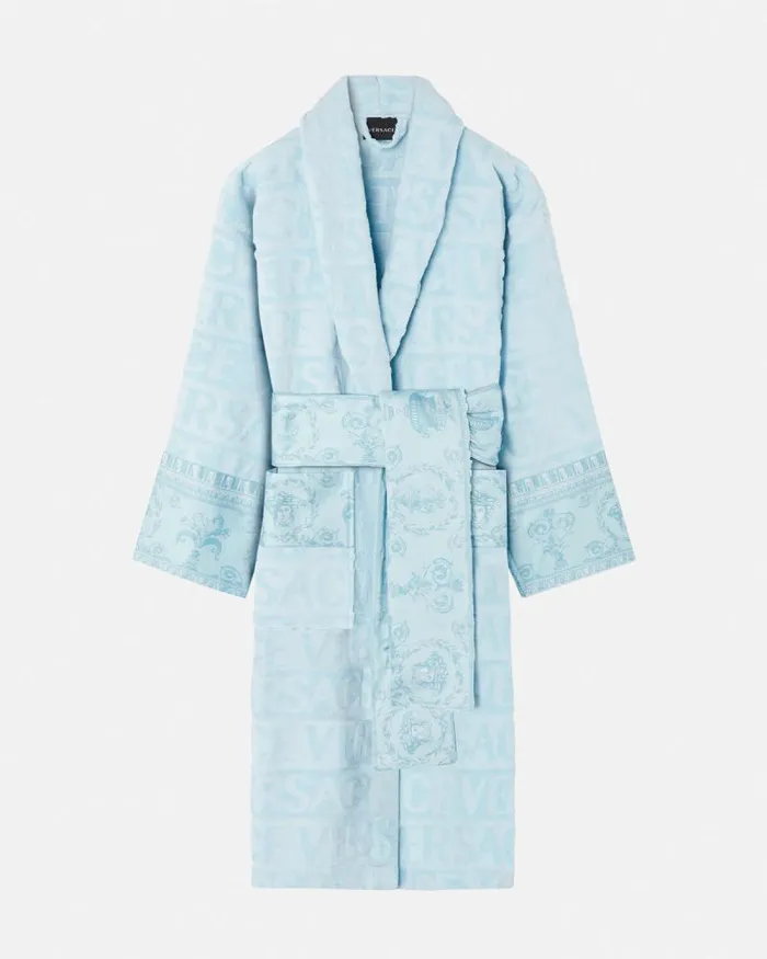 I Baroque Bathrobe Light Blue Home and LifestyleWomenMen Versace Personalized Bathrobes