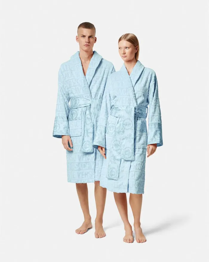 I Baroque Bathrobe Light Blue Home and LifestyleWomenMen Versace Personalized Bathrobes