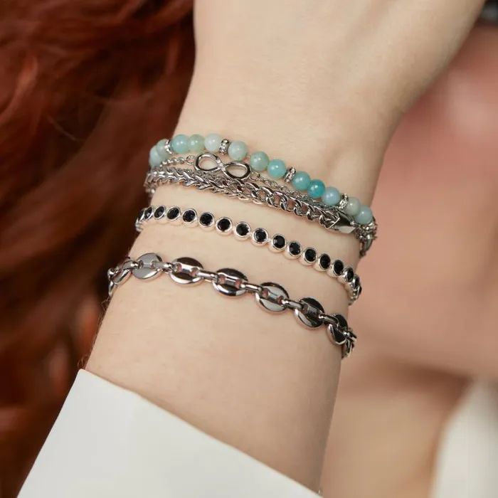 Infinity Stranded Bracelet Set Stainless Steel Silver Women Alex And Ani Love