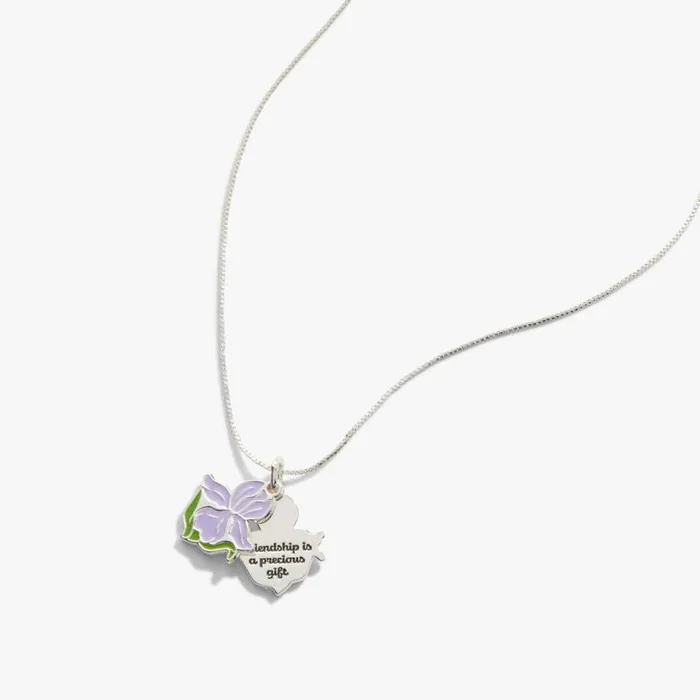 Iris Flower 039Friendship Is A Precious Gift039 Necklace Gold Women Alex And Ani Strength Protection