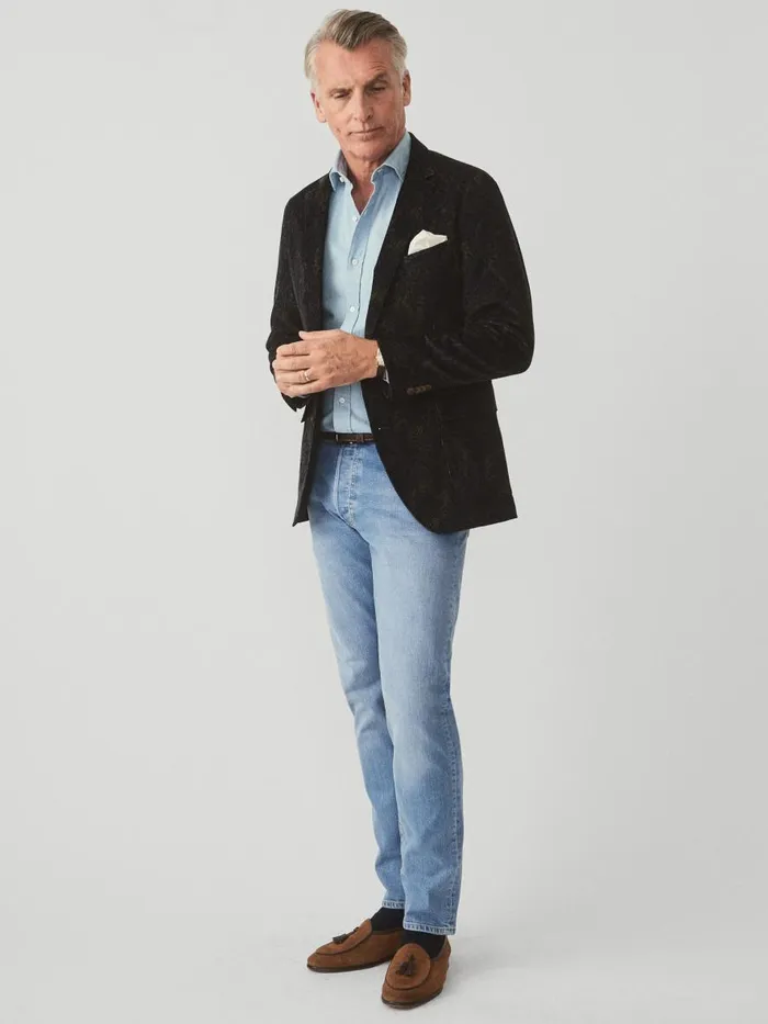 Jackets and Outerwear Men JMcLaughlin McCown Sport Coat In Paisley Bluebrownyellowred