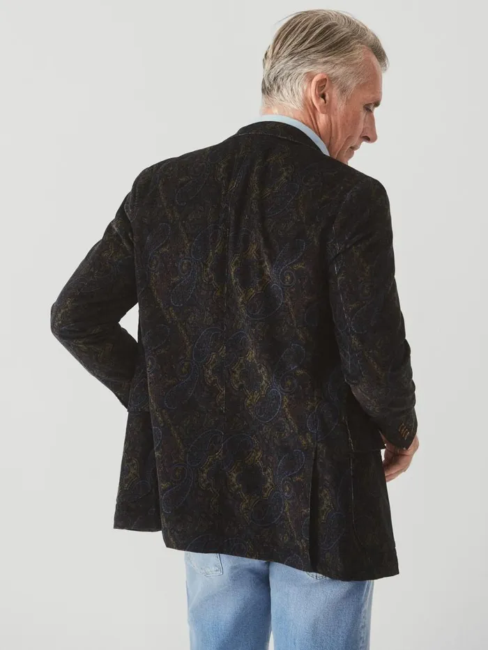 Jackets and Outerwear Men JMcLaughlin McCown Sport Coat In Paisley Bluebrownyellowred