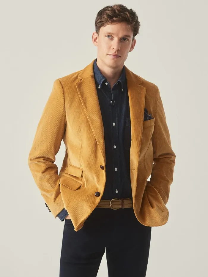 Jackets and Outerwear Men JMcLaughlin Suffolk Corduroy Sport Coat Corn Jackets and Outerwear Men JMcLaughlin Suffolk Corduroy Sport Coat Corn