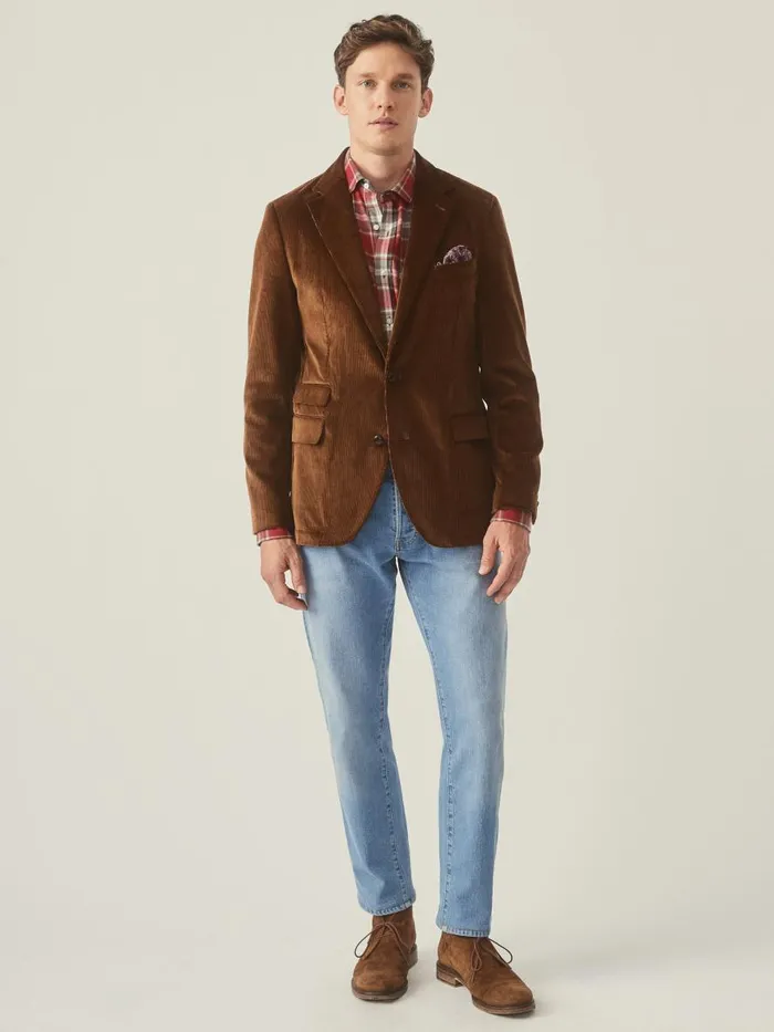 Jackets and Outerwear Men JMcLaughlin Suffolk Corduroy Sport Coat Tan