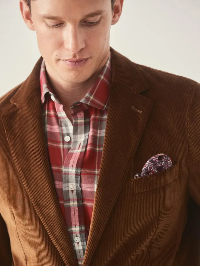 Jackets and Outerwear Men JMcLaughlin Suffolk Corduroy Sport Coat Tan