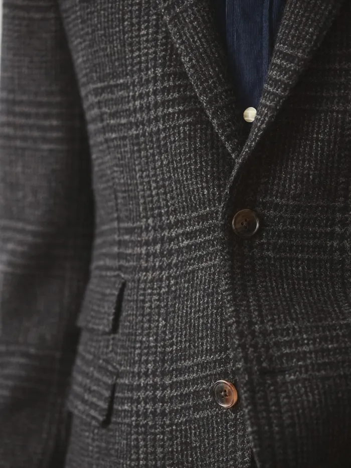 Jackets and Outerwear Men JMcLaughlin Suffolk Wool Sport Coat In Glen Plaid Charcoal Gray Jackets and Outerwear Men JMcLaughlin Suffolk Wool Sport Coat In Glen Plaid Charcoal Gray