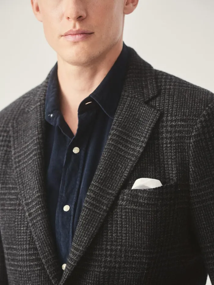 Jackets and Outerwear Men JMcLaughlin Suffolk Wool Sport Coat In Glen Plaid Charcoal Gray Jackets and Outerwear Men JMcLaughlin Suffolk Wool Sport Coat In Glen Plaid Charcoal Gray
