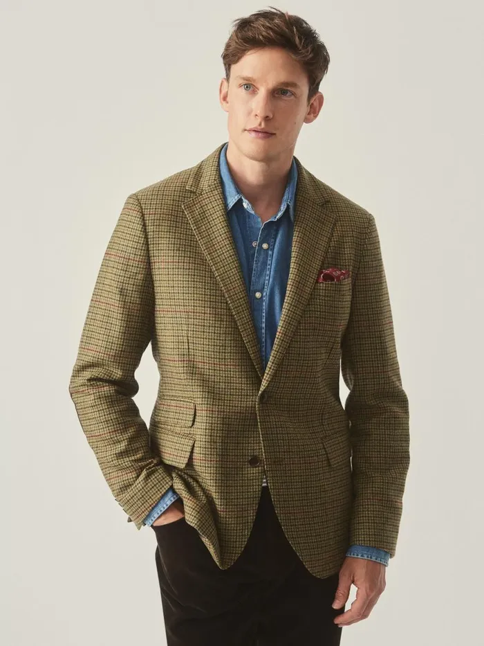 Jackets and Outerwear Men JMcLaughlin Suffolk Wool Sport Coat In Plaid Browngreenredmustard Jackets and Outerwear Men JMcLaughlin Suffolk Wool Sport Coat In Plaid Browngreenredmustard