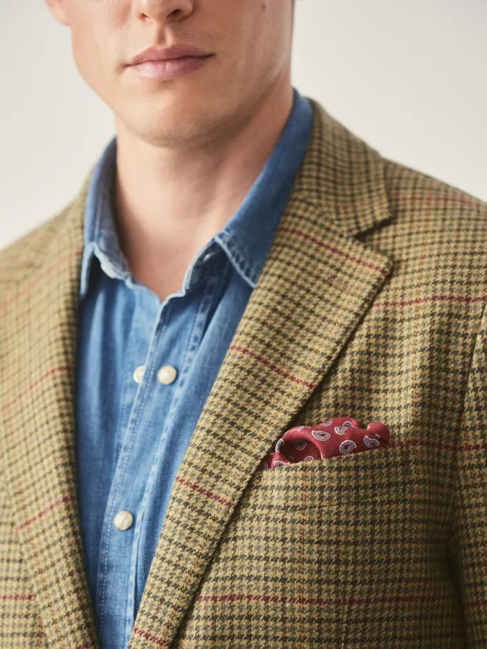 Jackets and Outerwear Men JMcLaughlin Suffolk Wool Sport Coat In Plaid Browngreenredmustard Jackets and Outerwear Men JMcLaughlin Suffolk Wool Sport Coat In Plaid Browngreenredmustard