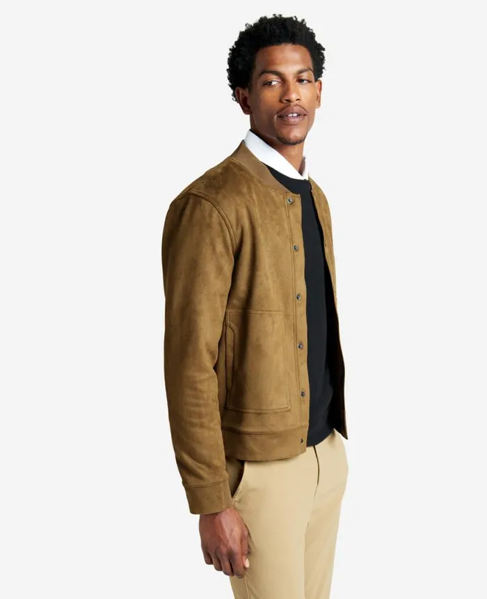 Jackets and Outerwear Men Kenneth Cole FauxSuede Bomber Trucker Jacker Khaki