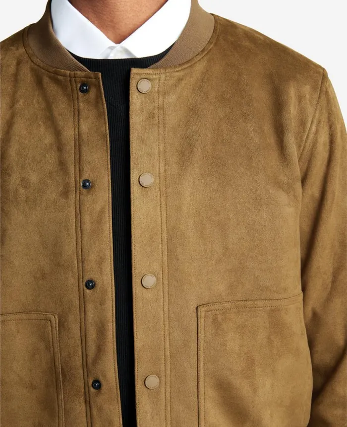 Jackets and Outerwear Men Kenneth Cole FauxSuede Bomber Trucker Jacker Khaki Jackets and Outerwear Men Kenneth Cole FauxSuede Bomber Trucker Jacker Khaki
