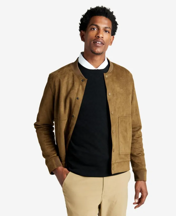 Jackets and Outerwear Men Kenneth Cole FauxSuede Bomber Trucker Jacker Khaki Jackets and Outerwear Men Kenneth Cole FauxSuede Bomber Trucker Jacker Khaki
