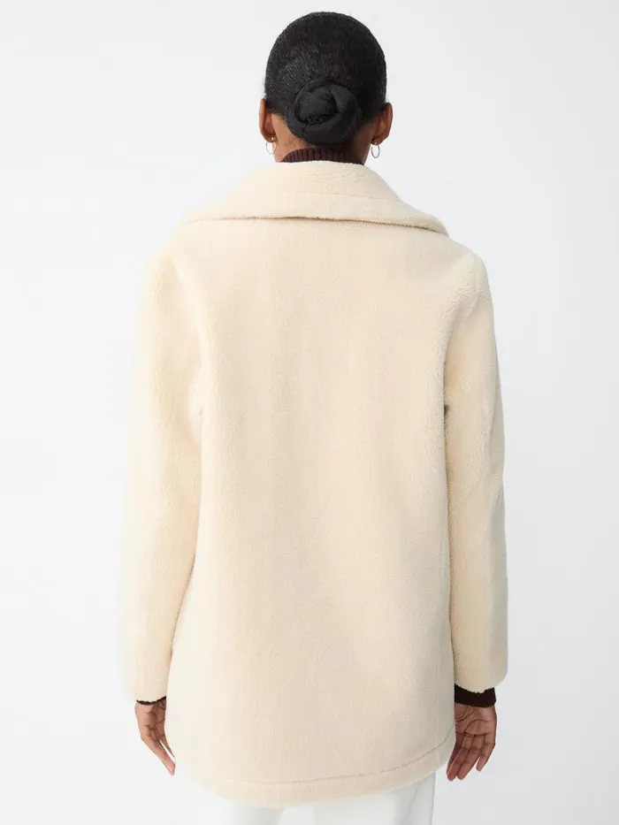 Jackets and Outerwear Women JMcLaughlin Agata Reversible Faux Fur Coat Cream