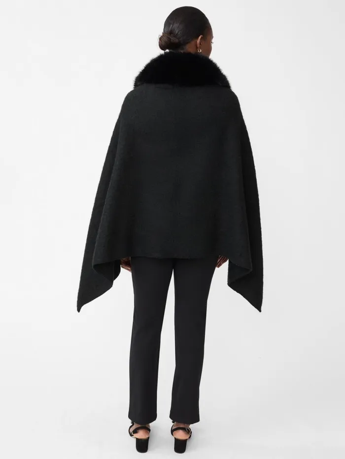 Jackets and Outerwear Women JMcLaughlin Bianca Cape With Faux Fur Collar Black