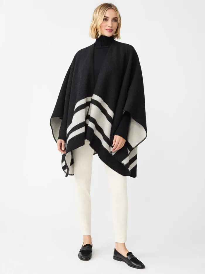 Jackets and Outerwear Women JMcLaughlin Deanna Reversible Wrap In Color Block Blackoff White Jackets and Outerwear Women JMcLaughlin Deanna Reversible Wrap In Color Block Blackoff White