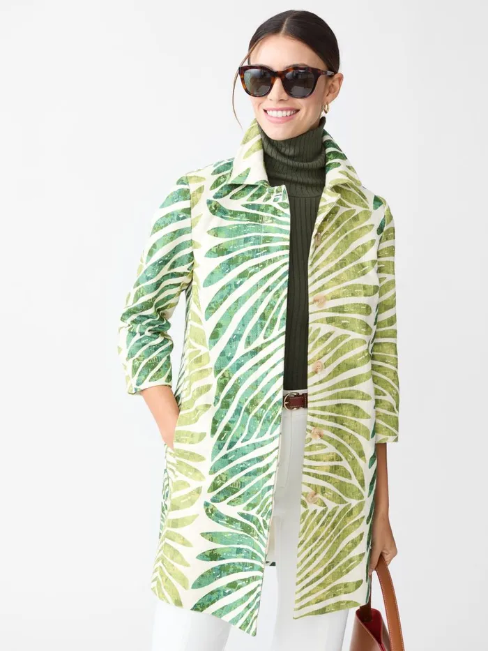 Jackets and Outerwear Women JMcLaughlin Deirdre Coat In Textured Grand Palm Green Jackets and Outerwear Women JMcLaughlin Deirdre Coat In Textured Grand Palm Green