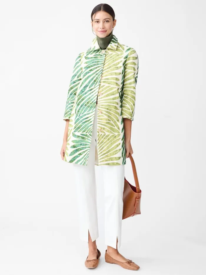 Jackets and Outerwear Women JMcLaughlin Deirdre Coat In Textured Grand Palm Green Jackets and Outerwear Women JMcLaughlin Deirdre Coat In Textured Grand Palm Green